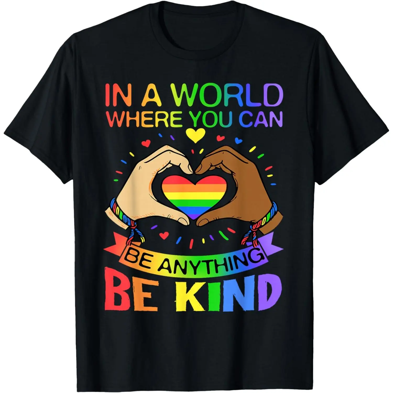 Be Kind LGBT Pride Rainbow Equality Awareness Tee T-Shirt