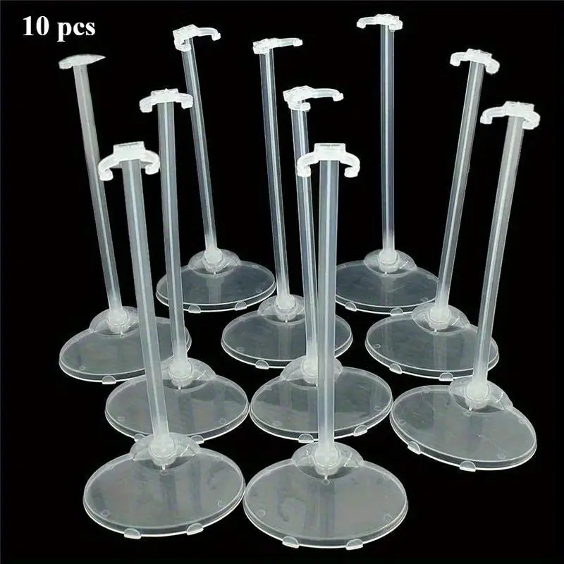 10PCS Transparent Durable Stand Support For Dolls Clear Color Toy Figure Crafts Display Holder Prop Up Mannequin Model Diy Craft Supplies