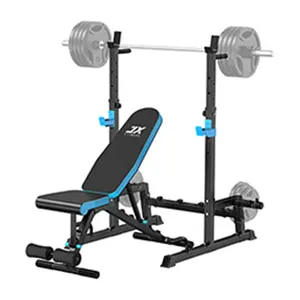 JX FITNESS Weight Bench with Squat Rack, Bench Press Rack Two Piece Set Adjustable Bench & Barbell Rack Stand for Home Gym Full-Body Workout