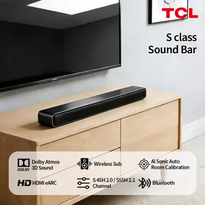 TCL S-Class Sound Bar Series with Dolby Atmos 3D Sound, Wireless Subwoofer, 2.0/2.1 Configurations, HDMI eARC, Bluetooth, AI Sonic Auto Room Calibration for Movies, Gaming, Music