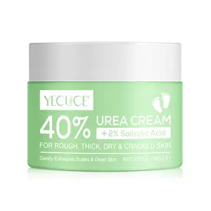 Yecuce 40% Urea Foot Cream with 2% Salicylic Acid – Intensive Foot Care Moisturizing Foot Lotion with Hyaluronic Acid & Aloe Vera for Dry, Cracked Feet, Softening & Smoothing Skin, 4.23 oz,