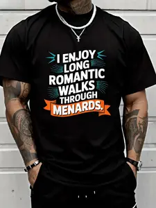 100% Cotton Unisex I Enjoy Long Romantic Walks Through Menards Tee - 2026 Valentine’s Day Graphic Short Sleeve T-shirt Top