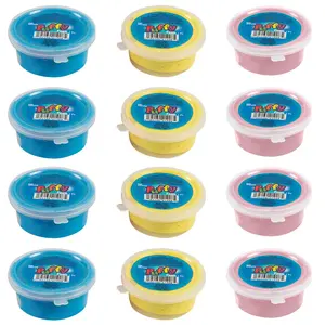 High-Bouncing Pink, Blue & Yellow Sensory Puffy Foam Tubs - 12 Pc.