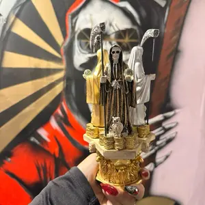 Triple Santa Muerte Statue – Prosperity, Protection & Power