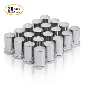 20PCS 33mm Lug Nut Covers Chrome Push-On (3-3/16") ABS Plastic For Semi Truck