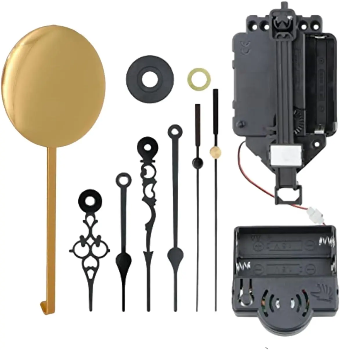 DIY Round Quartz Pendulum Trigger Clock Mechanism Kit - 1 Set Metal DIY Wall Mechanism, Clock Building Accessory with 7.48-9.5in Maximum Dial Diameter for Repair & Replacement