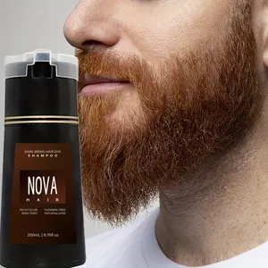 [Beard Dyeing] Nova Hair Dye Shampoo Plant Herbs Instant Dye Shampoo Easy Safe Hair Color Haircare Christmas Natural Look Cover Grays Effortless Transformation Dark Brown Cleanser Conditioner hair dye Hair Nourishing Complex Salon Gentle Repair