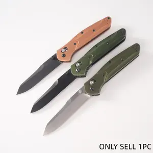 1pc 940 Folding Knife, Aluminum Handle, High Hardness Blade, Kitchen Essential, Outdoor Camping Knives, Camping Fishing Hiking Tool, Christmas Gift, Men's Gift