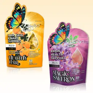 Butterfly's Tear Magic Saffron & Healthy Hair Gummies – 12-in-1 With Magnesium, Turmeric, Multi Collagen – Focus, Mood, Joint Support – 60 Count