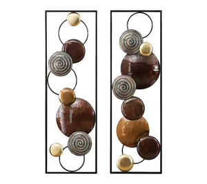 LuxenHome 2-Piece Abstract Metal Wall Decor Rectangular Panels