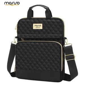 MOSISO 11–12.9 inch Quilted Tablet Sleeve, Unisex for men women, Handheld/Shoulder/Crossbody, Compatible with iPad Pro 13 (M4), iPad Air 13 (M3/M2), iPad Pro 12.9 (1st–6th) with Magic Keyboard, 2 Front Pockets, Shock-Absorbing Lining, Work/School/Travel