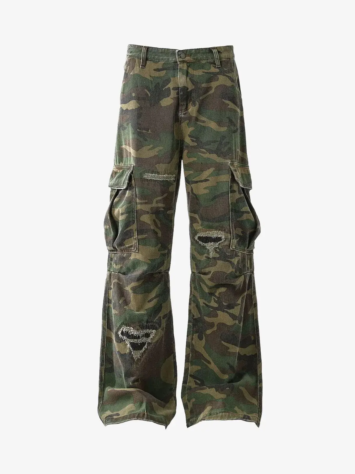 Thesupermade Camo Streetwear Pants Camouflage Jeans Outdoor High Waisted Casual Trousers,back to school shopping