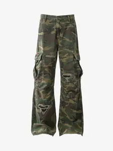 Camo Streetwear Pants Camouflage Jeans Outdoor High Waisted Casual Trousers