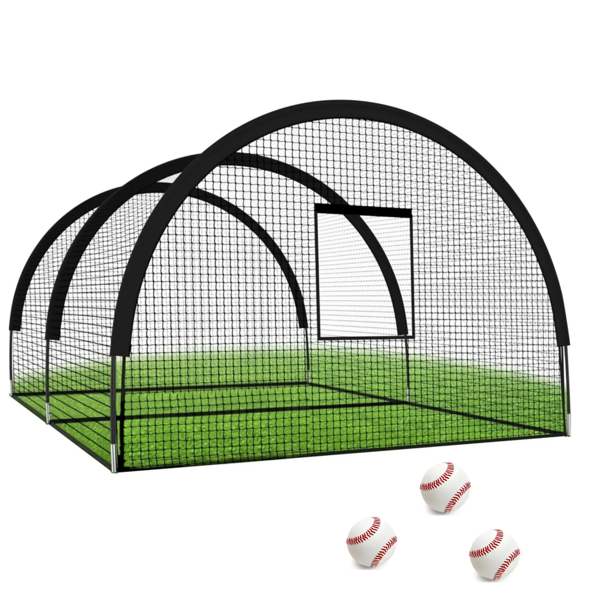 Heavy-Duty Baseball Batting Cage with Frame and Net – Multi-Sport Practice for Baseball, Softball, Golf – Ideal for Backyard & Field Training – 33ft Length