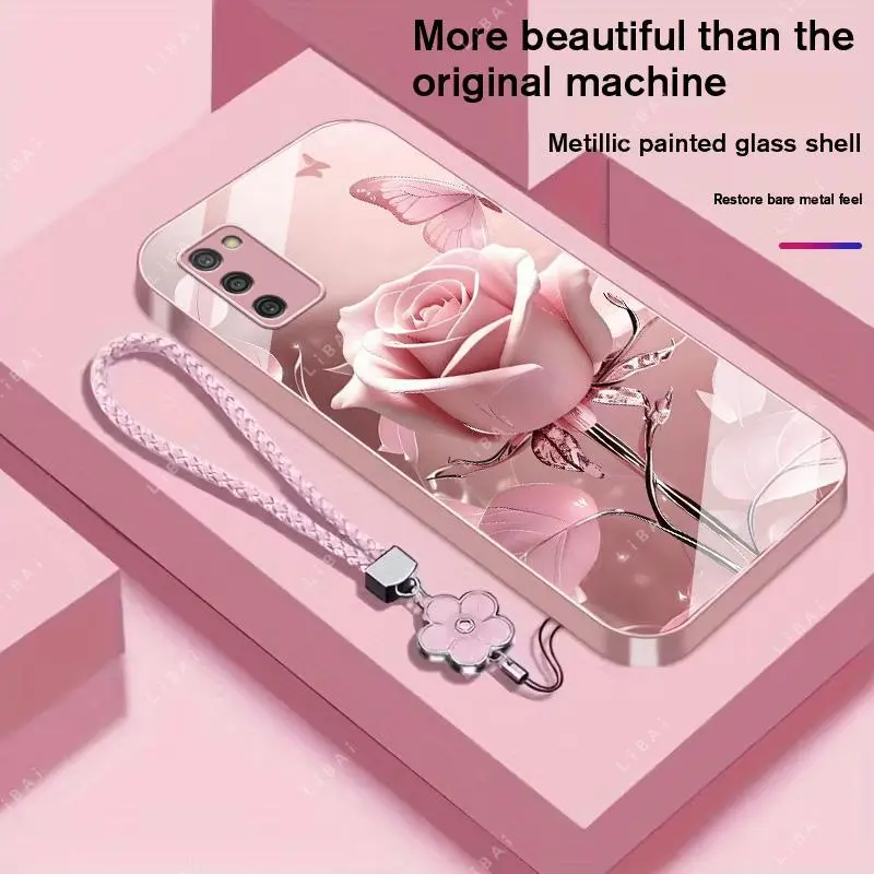 Suitable for [Galaxy A03s] high-end phone case，a beautiful four-leaf clover lanyard is included,exquisite and high-end design,a variety of colors are available for you to choose from YM99