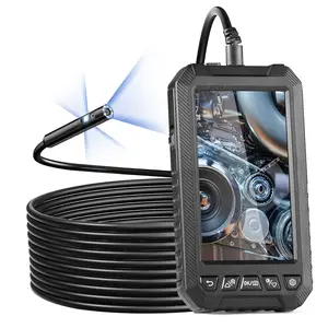 VEVOR  Endoscope Camera with Light, Triple Lens Industrial Borescope, 5" Screen 1080P Inspection Camera, 8 + 2 Lights, IP67 Waterproof Snake Camera for Automotive, Plumbing (16.4FT Cable, 32GB Card)