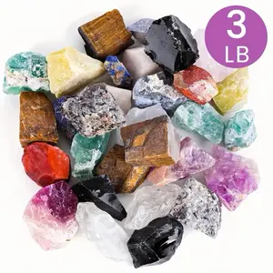3LB Raw Natural Crystal Gemstone Assortment – Mixed Stones for Healing, Tumbling, Decor & Gifts