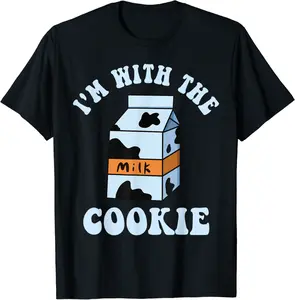 I'm With The Cookie And Milk - Couples Matching Costumes T-Shirt - Tamauziabro Shop 98B0BKSY7GNJ