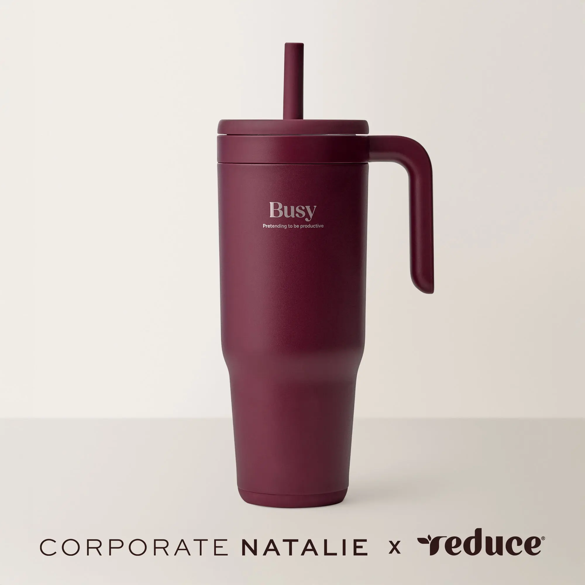Reduce Chiller 40oz Insulated Spill-Proof Travel Tumbler Large Cold Drink Bottle with Handle for On-the-Go Hydration