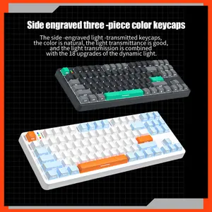 ZIFRIEND G87 87 Keys Gasket Mechanical  Wired PBT Keycaps Side Engraved 80% Layout Gaming  3 Pin Hot Swappable Linear Noah Silver Switch transparent   aula  f87  pro gummy  bear  keycaps key  cappuller Custom RGB Mini Gaming  creamy    for  work