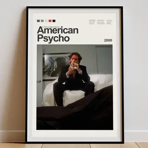 American Psycho Poster, American Psycho Print, Movie Poster, Film Poster, Movie Art, Minimalist Movie, Unframed Artistic Decor Decoration