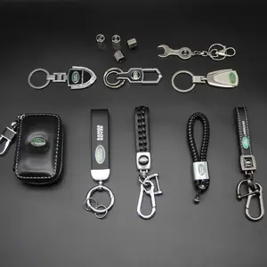 High-Quality Land Rover Car Logo Keychain with Luxury Key Ring, Pendant, and Leather Key Case, Decorative Accessory, Perfect Gift