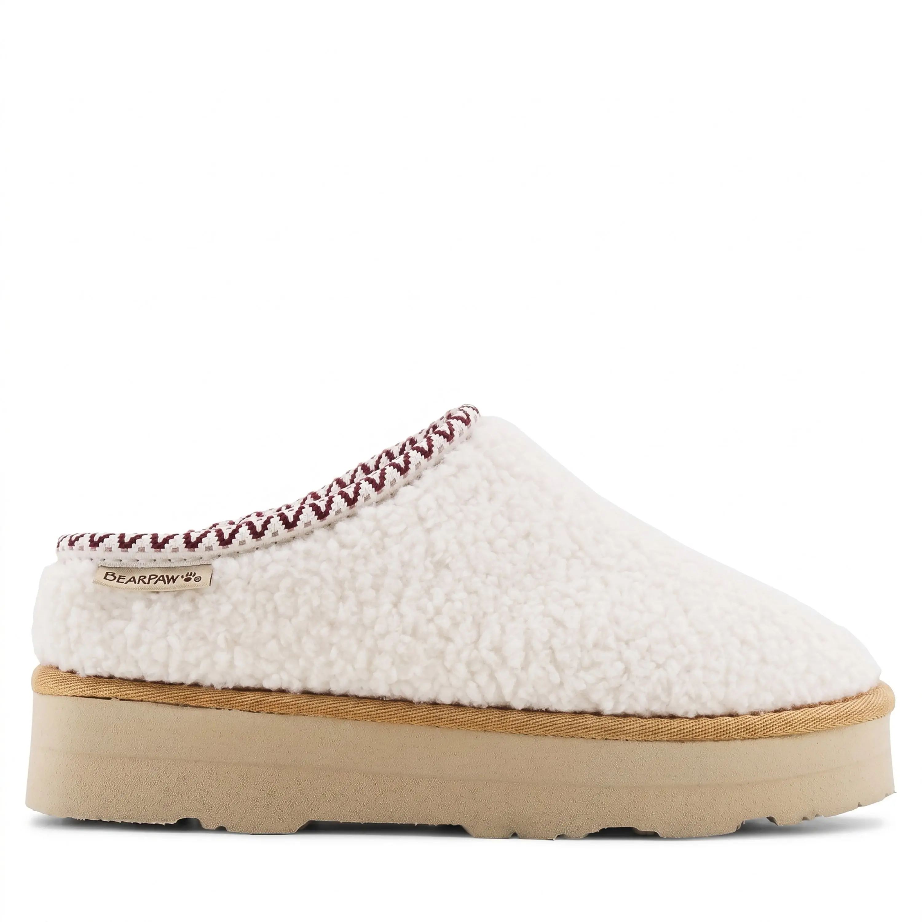 BEARPAW Snuggle Martis Women's Plush Platform Slippers - Winter White