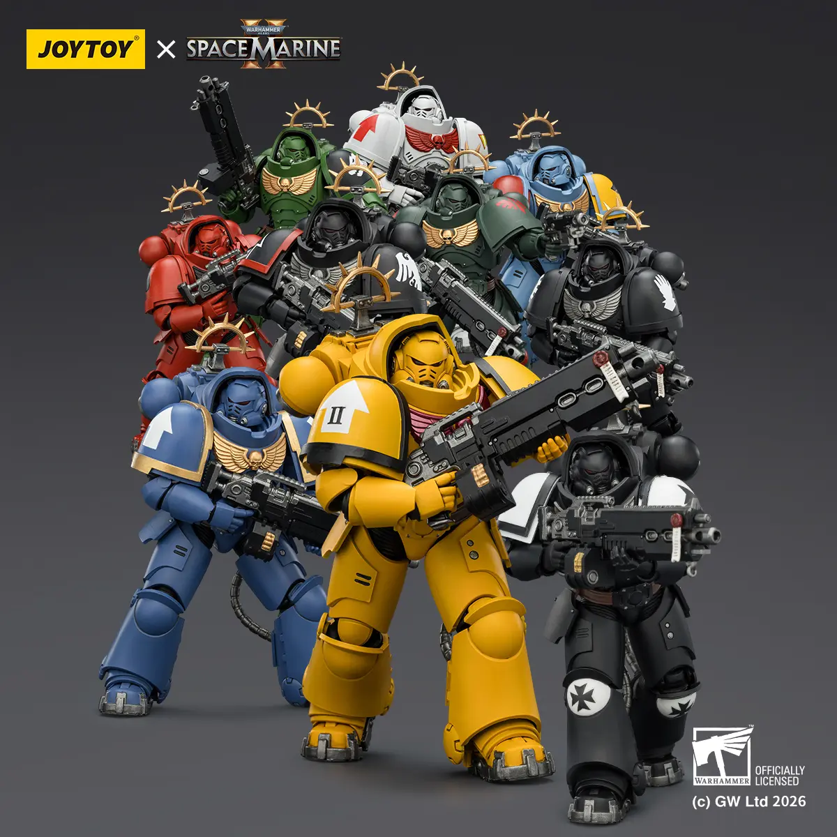 JOYTOY Warhammer 40,000 1/18 Game Edition Heavy Intercessor Humanoid Action Figures, 10PCS Lead-Free Minifigures with Heavy Bolt Rifle, Bolt Pistol, Small Anthropomorphic Toy Figures for Birthday Gifts, Lead-Free Action Figures