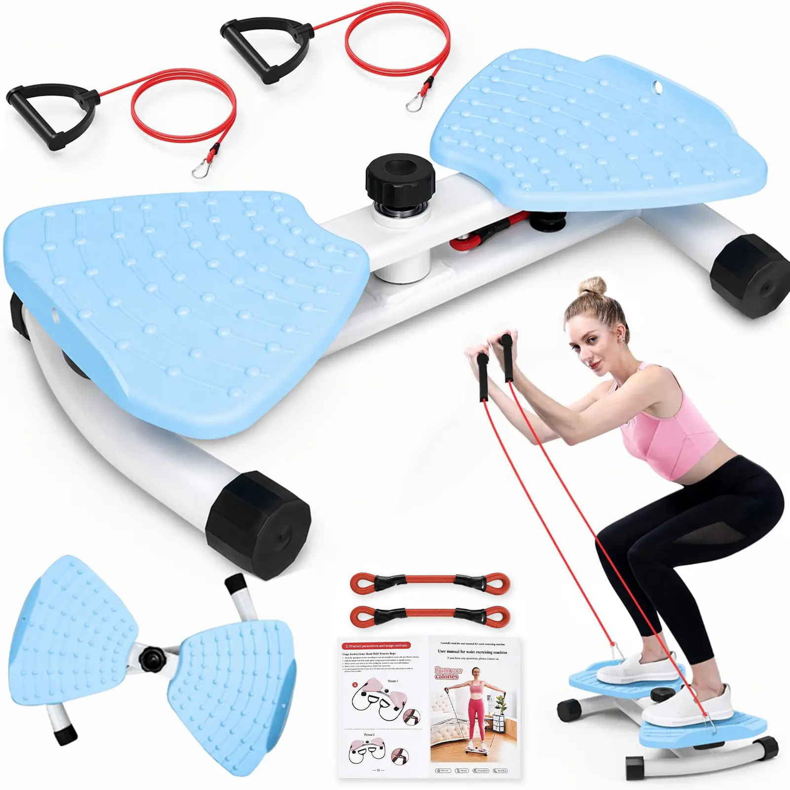 Waist Twisting Machine - 300 lbs Capacity, Non Slip Workout Tool, Noiseless Ab Workout Equipment, Core Strength Enhancer for Home Abs Training & Home Gym Use, Versatile Waist & Abdominal Sculptor, Home Abs Workout, High-Capacity