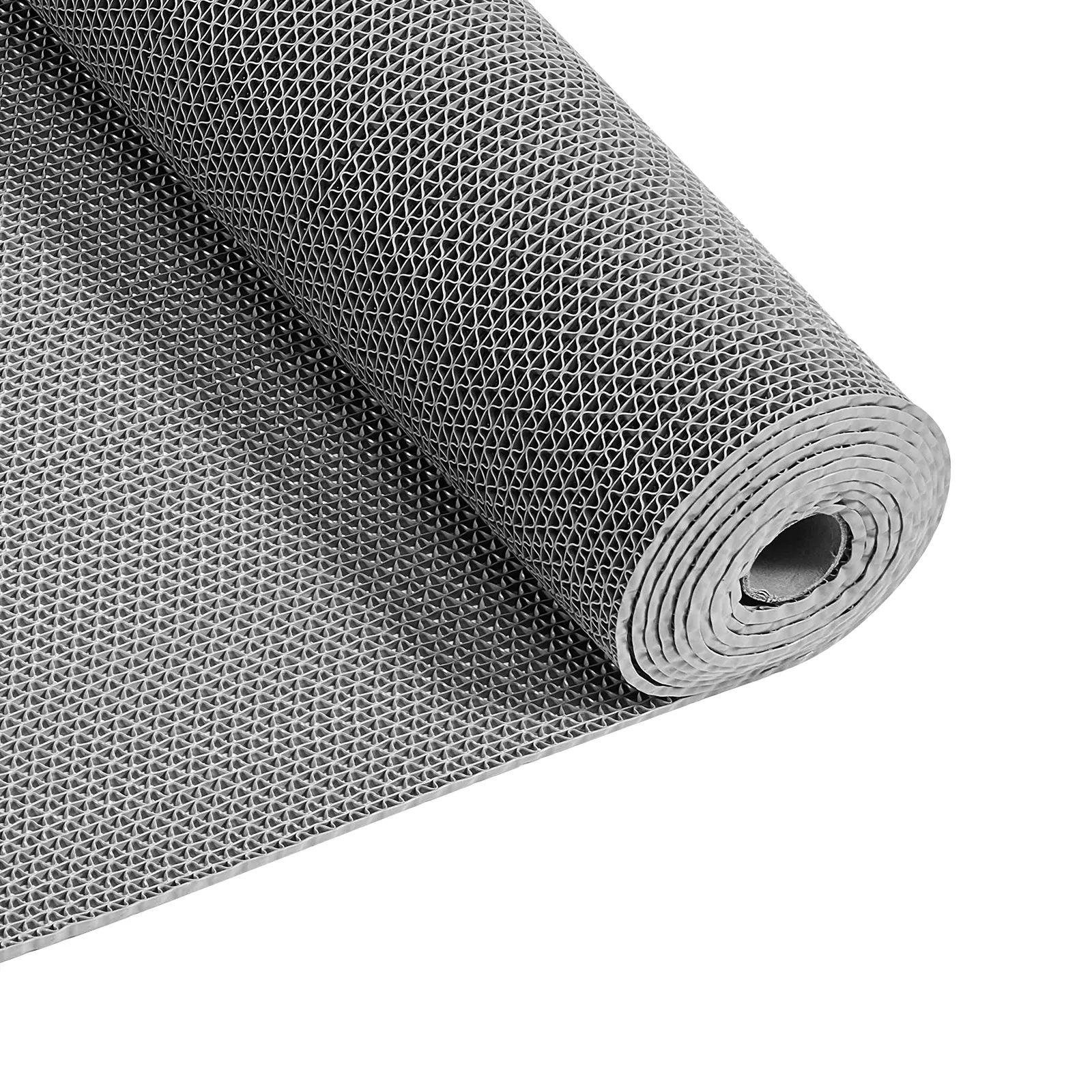 VEVOR Drainage Mat, 3 x 16.4 ft, PVC Non Slip Commercial Floor Mat, Wet Area Water Drain Splash Matting Hollow Doormat Roll, for Outdoor Indoor Restaurant Swimming Pool Patio Bathroom Washroom, Gray#BacktoSchool