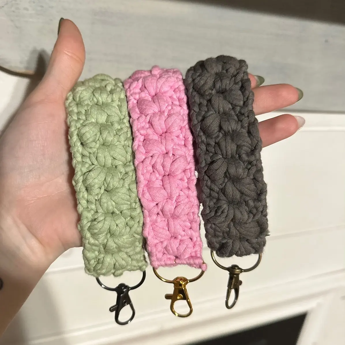 Homemade Crochet Wristlet Keychain