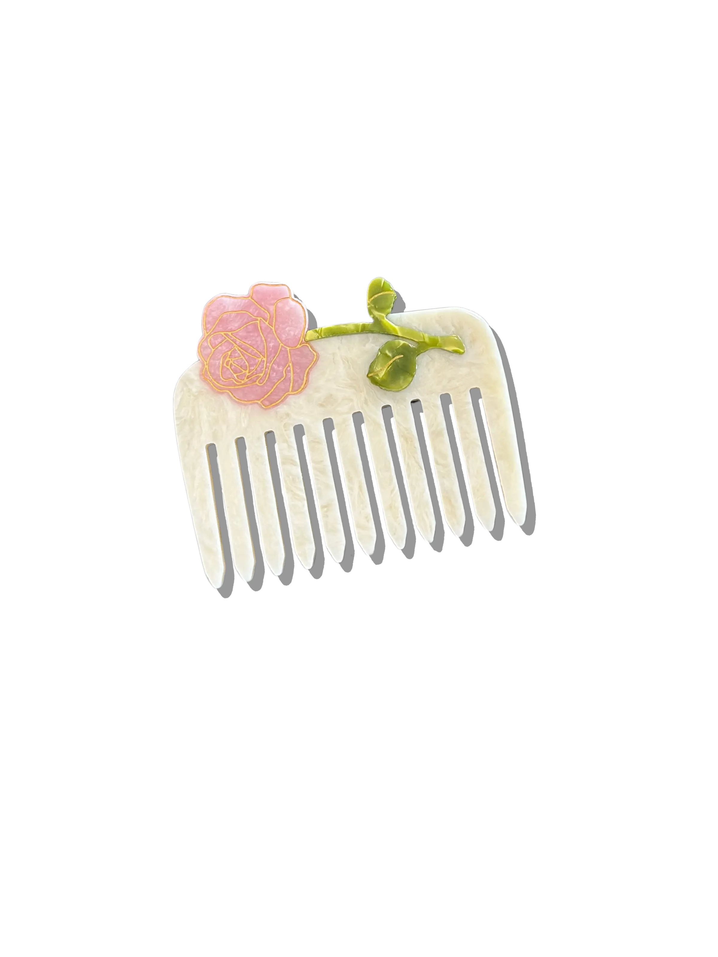 Hand-painted Spring Rose Pocket Hair Comb | Eco-Friendly