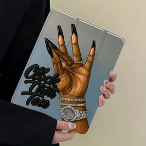 Nail Design Case, Tablet Casing, Transparent Acrylic Hard Back Panel With Pencil Slot, Suitable for All models of ipad. Scratch-resistant Ultra-thin Protective Case, Shock-resistant Full Cover Suitable for Offices Schools and Homes, Durable Tablet Casing