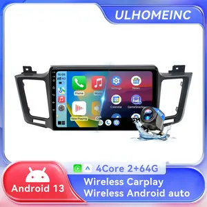 ULHOMEINC Android 13 Car Stereo for Toyota RAV4 2013-2018，10" TouchScreen Radio with Wireless CarPlay Android Auto GPS Navigation HD Backup Camera Mirror Link WiF Bluetooth FM SWC 2+64G