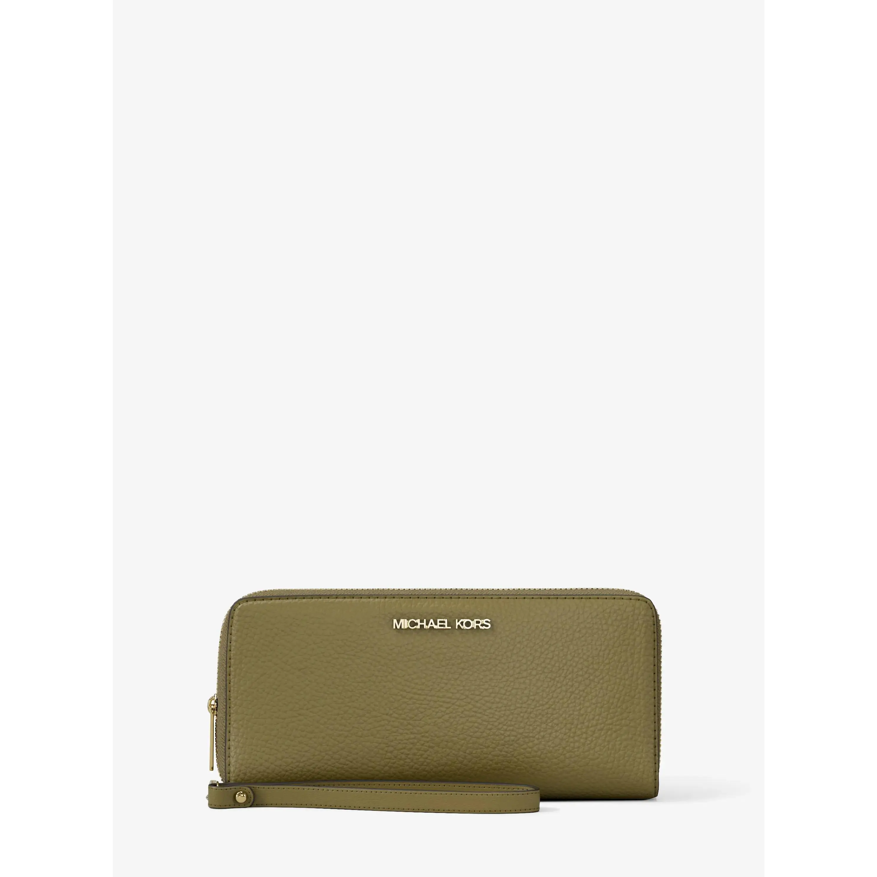 Jet Set Travel Large Pebbled Leather Wristlet