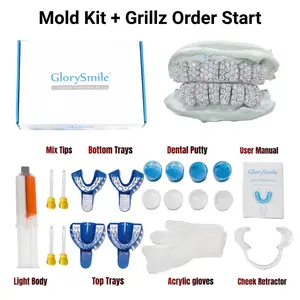 GBT Customization of Moissanite S925 Sterling Silver Hiphop Grillz Mold Starter Sets