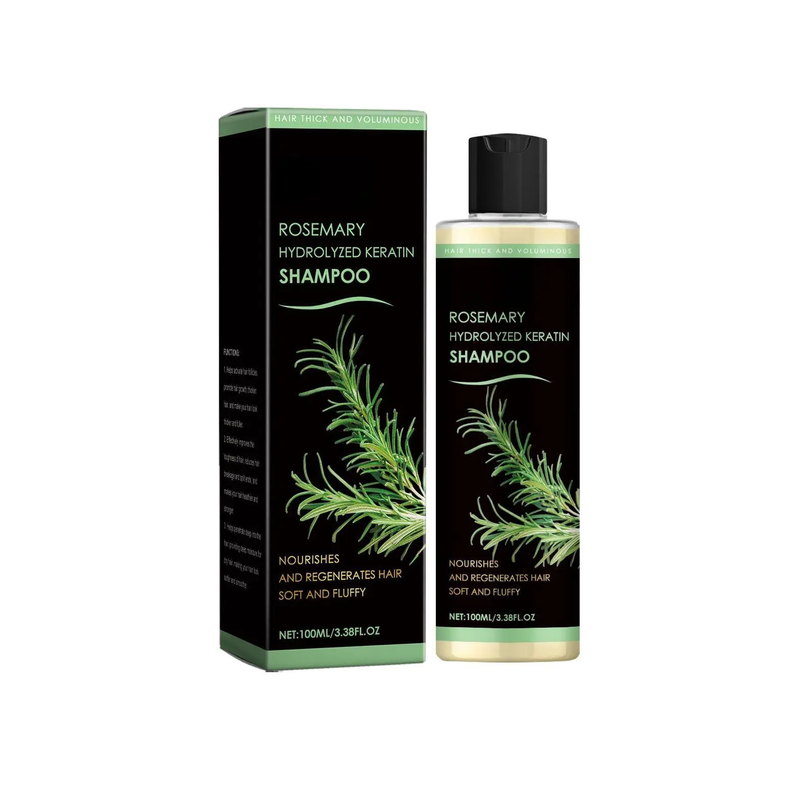 Hoegoa Rosemary & Keratin Shampoo 100ml - Moisturizing Plant-Based Shampoo for Soft, Voluminous Hair Hydrating Hydrate shampoo hair growth summervibes Moisture Haircare unda natural shampoo