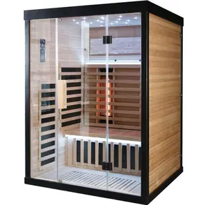 Portable Home Hemlock Sauna Room 2100W Far Infrared Detox Sauna 2 Person Spa