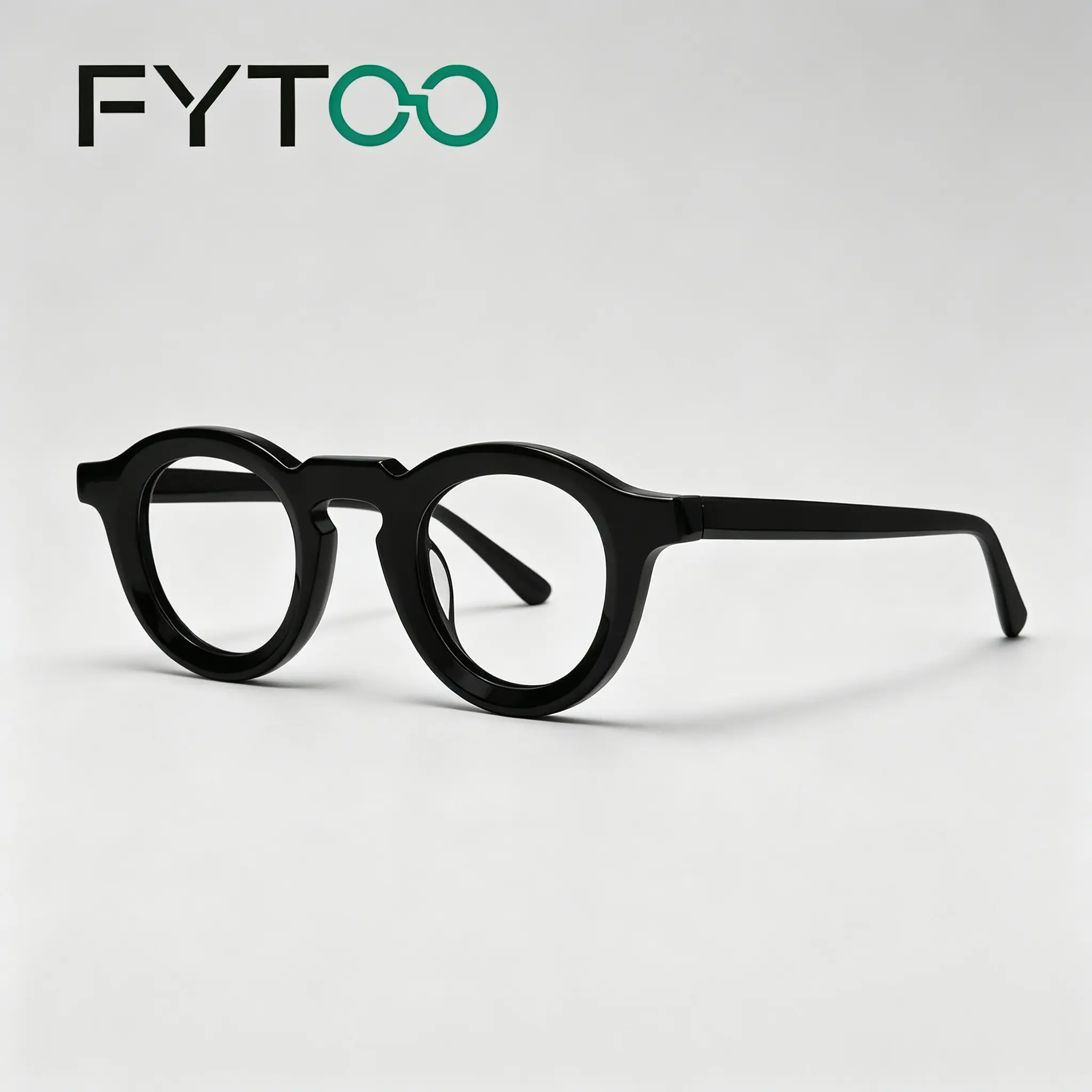 FYTOO Chunky Size Thick Acetate Glasses - Vintage Full Rim Unisex Prescription Eyeglass Frames, Solid Black & Classic Tortoiseshell, Daily Wear Replaceable Optical Frames
