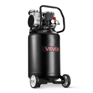 VEVOR 14-Gallon Air Compressor, 2HP 4.3 SCFM at 90PSI, Max 125PSI Pressure Oil-Free Air Compressor Tank, Portable on Wheels for Auto Repair, Tire Inflation, Spray Painting, Woodwork Nailing, 120V