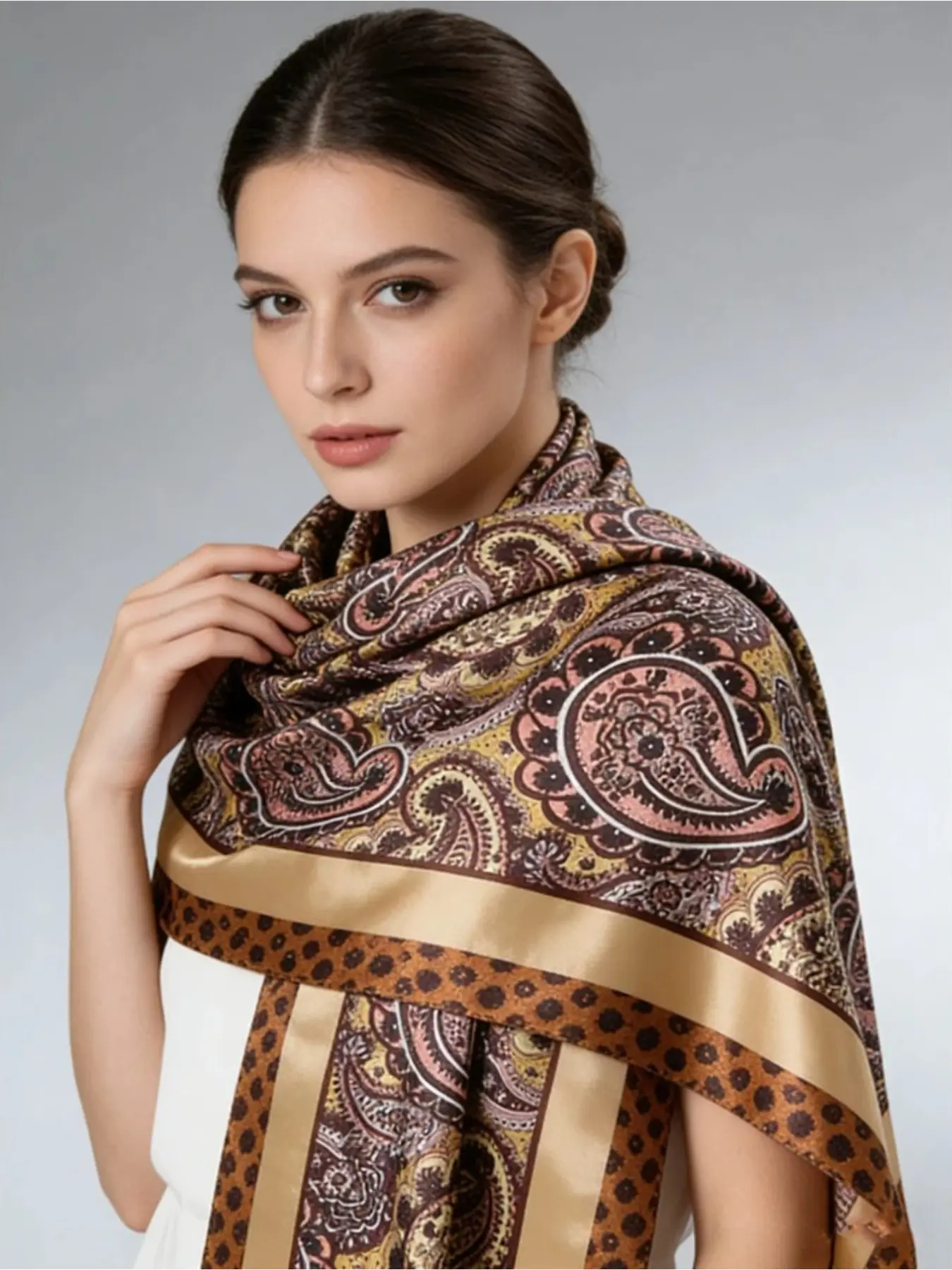 1 piece 90cm cashew nut shawl silk scarf, Fashion Shawl, Boho Style Scarf, new high-end square scarf, professional women with travel decoration, Summer Scarf