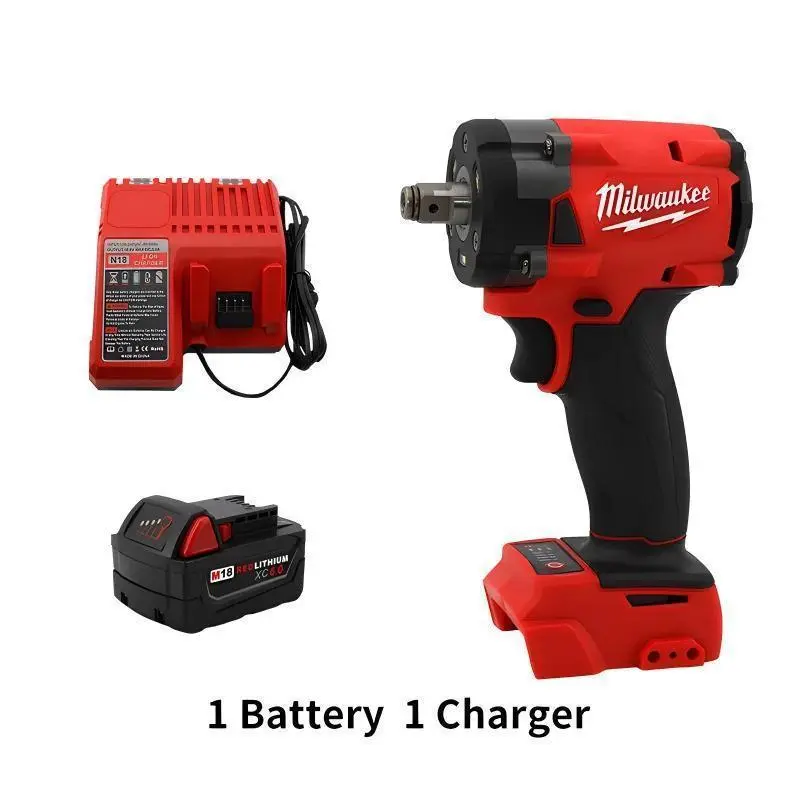 Milwaukee 18V Brushless Battery Powered Electric Impact Wrench - 1/2in, 300N.M High Torque, Cordless Tool with LED Light, Long-Lasting Performance, Smooth Operation for DIY Car Truck Repair