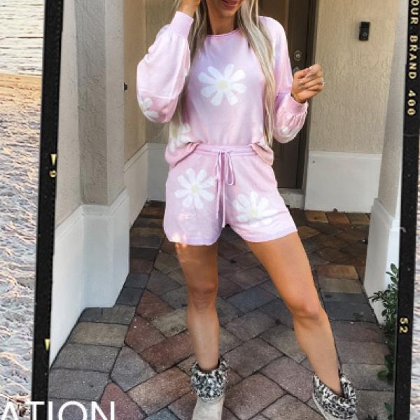 Knit Pajamas Set for Women Lounge Wear Sets Long Sleeve Sweatsuit Matching 2 Piece Outfits Casual Sweater Sets Valentines Gift