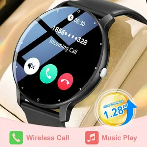 2025 Newest Color Matching Smartwatch with Wireless Talking 5.2 3.25cm HD Display TFT Screen Rechargeable Battery Multiple Sports Modes Weather Display Message Notification for Fitness Running Cycling Stylish Watch Design Durable Wearable Black Black