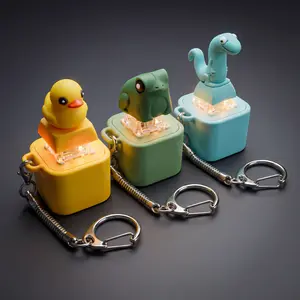 Cute Lizard, Frog & Duck: The Most Healing Fidget Toy Keychain. Featuring Premium Mechanical Switch Feel with Realistic Sound & Warm Glow. Type-C Rechargeable Durable ABS, Perfect for Focus & Stress Relief.