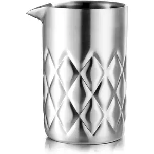 Cocktail Mixing Glass, 18 Oz Stainless Steel Martini Stirring Glass, Double Walled Bar Mixing Pitcher, Cocktail Beaker, Seamless Glass Shaker With Weighted Bottom, Mixing Glass for Bartenders