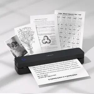 Mini Portable Printers for Travel, Thermal Bluetooth Wireless Printer Support for 8.5"x11" US Letter, Small Inkless Printer Compatible with iOS, Android, Laptop for Car, Office, Home, Student Homework