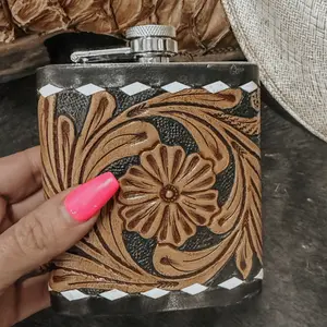 Legend Leather Flask Stainless Steel Men & Women Gift