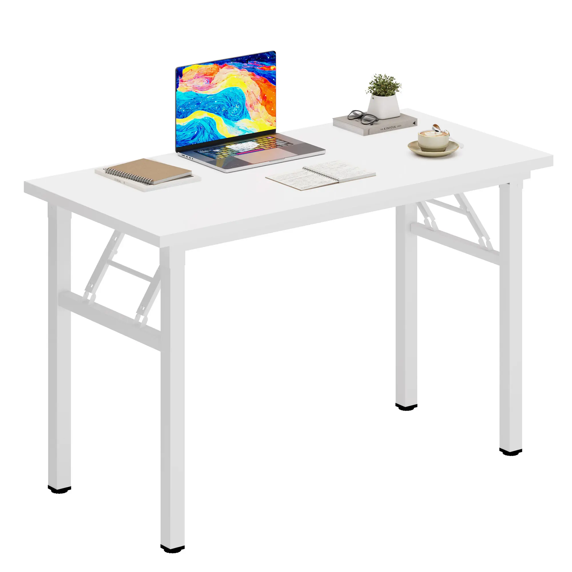 Folding Desk Small Desk 31 1/2" No Assembly Foldable Computer Desk for Small Space/Home Office/Dormitory Durable Portable