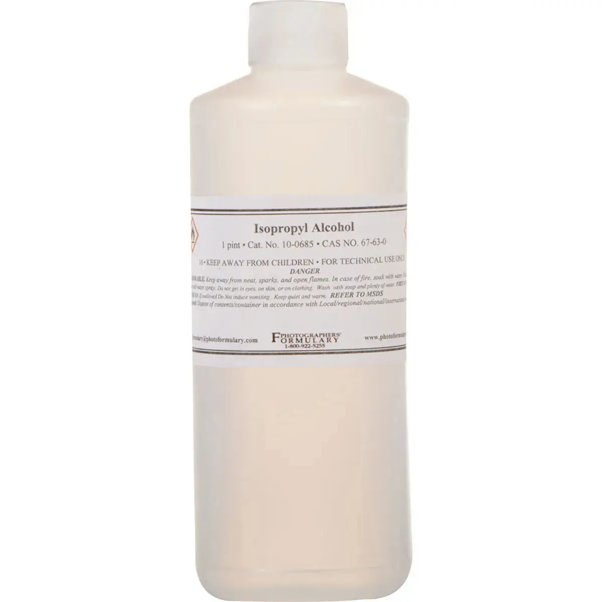 Photographers' Formulary 1pt 98% Isopropyl Alcohol Cleaning Solution - Camera Accessories Cleaner with Hazmat Label
